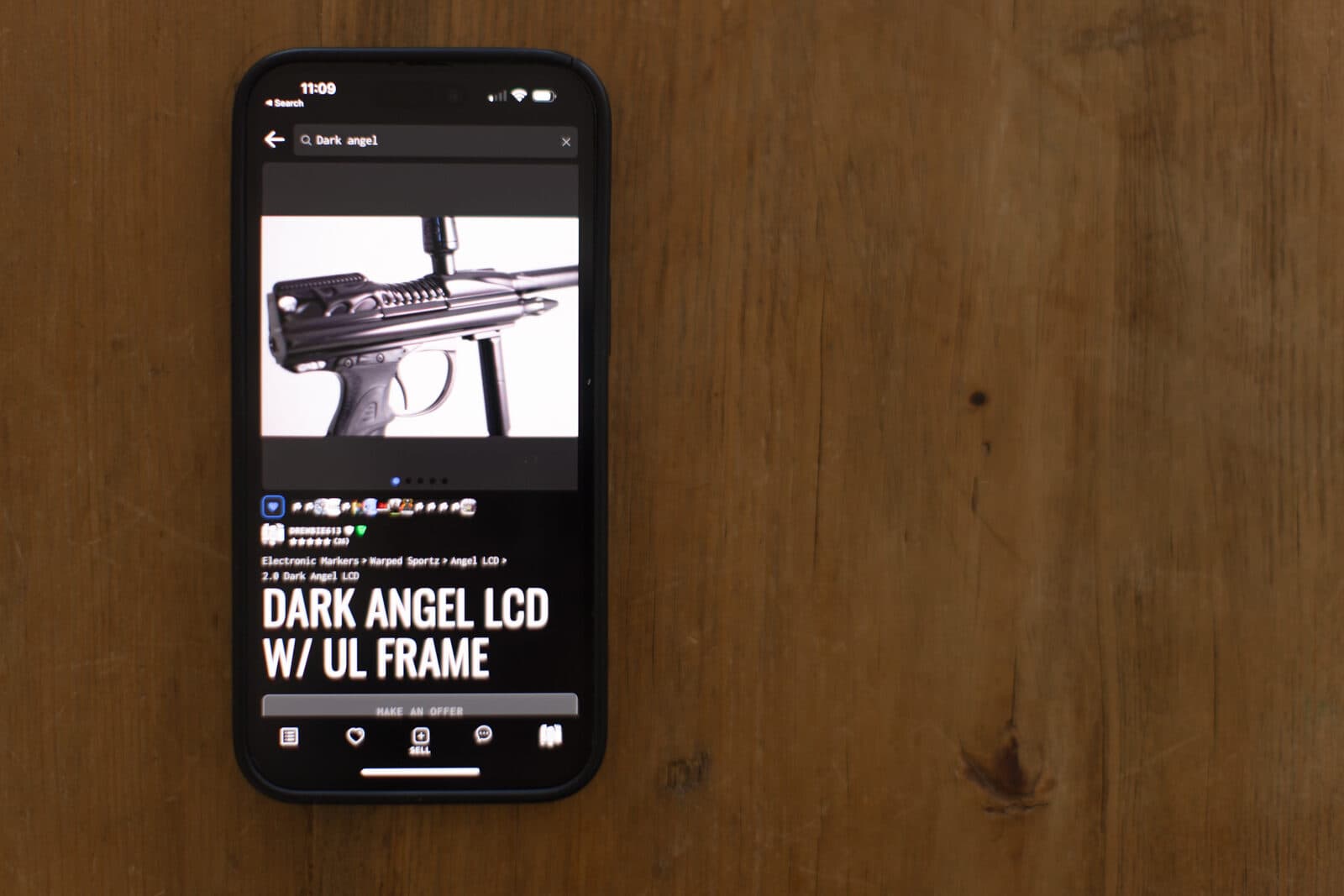 Paintball Vault app on a phone